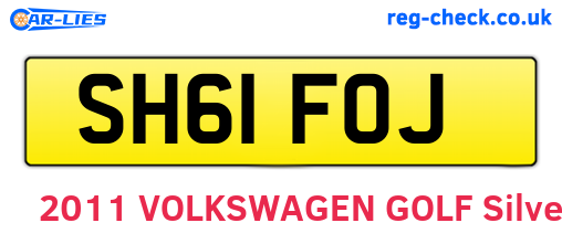 SH61FOJ are the vehicle registration plates.