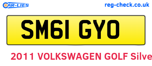 SM61GYO are the vehicle registration plates.