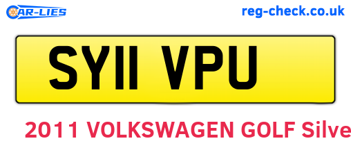 SY11VPU are the vehicle registration plates.