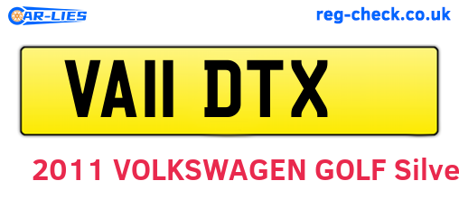 VA11DTX are the vehicle registration plates.