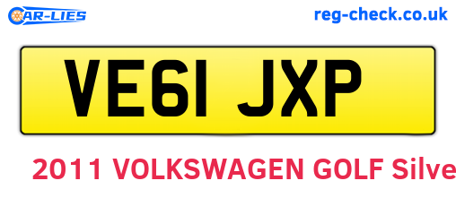 VE61JXP are the vehicle registration plates.
