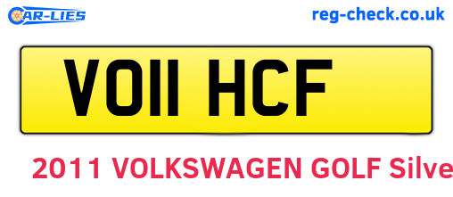 VO11HCF are the vehicle registration plates.