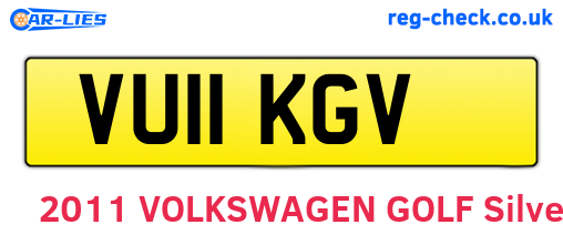 VU11KGV are the vehicle registration plates.
