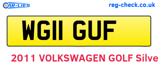 WG11GUF are the vehicle registration plates.