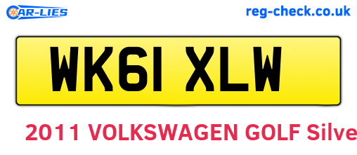 WK61XLW are the vehicle registration plates.