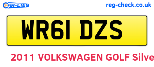 WR61DZS are the vehicle registration plates.