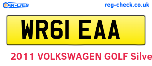 WR61EAA are the vehicle registration plates.