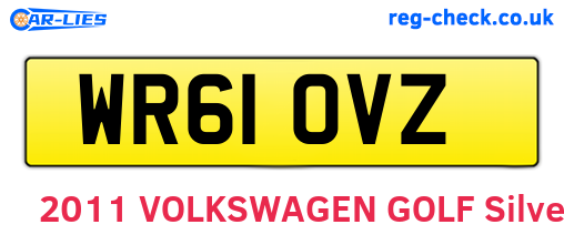 WR61OVZ are the vehicle registration plates.