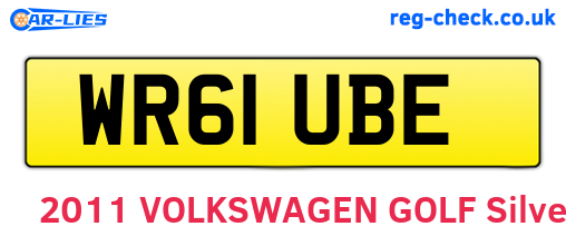 WR61UBE are the vehicle registration plates.