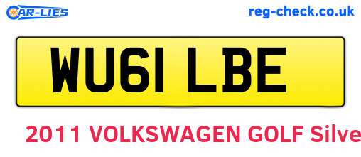WU61LBE are the vehicle registration plates.