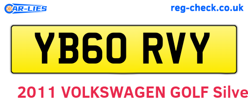 YB60RVY are the vehicle registration plates.