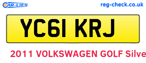YC61KRJ are the vehicle registration plates.