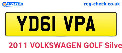 YD61VPA are the vehicle registration plates.