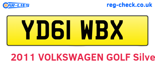 YD61WBX are the vehicle registration plates.