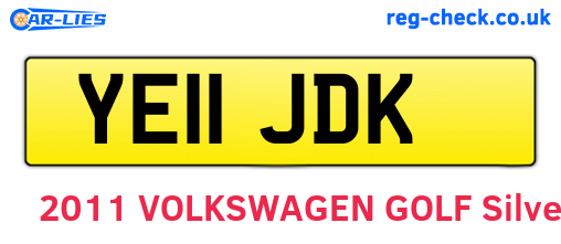YE11JDK are the vehicle registration plates.