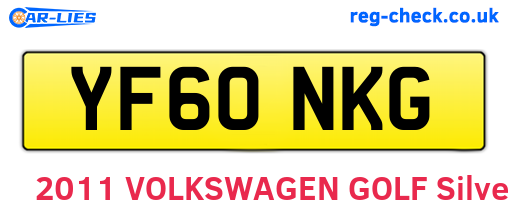 YF60NKG are the vehicle registration plates.