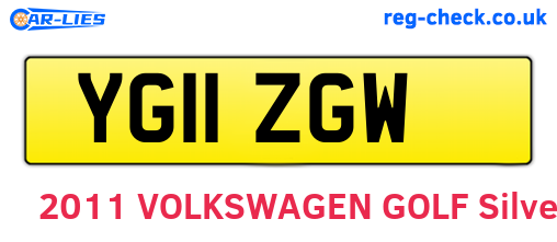 YG11ZGW are the vehicle registration plates.
