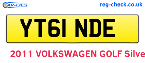 YT61NDE are the vehicle registration plates.