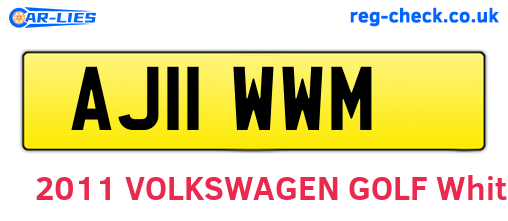 AJ11WWM are the vehicle registration plates.