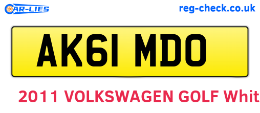 AK61MDO are the vehicle registration plates.