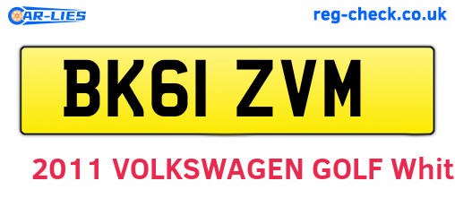 BK61ZVM are the vehicle registration plates.