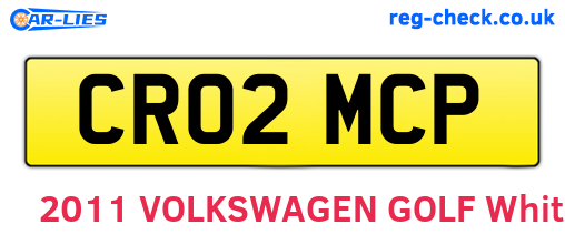 CR02MCP are the vehicle registration plates.
