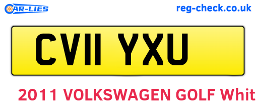 CV11YXU are the vehicle registration plates.