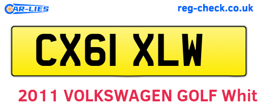 CX61XLW are the vehicle registration plates.