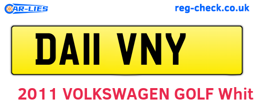 DA11VNY are the vehicle registration plates.