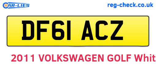 DF61ACZ are the vehicle registration plates.
