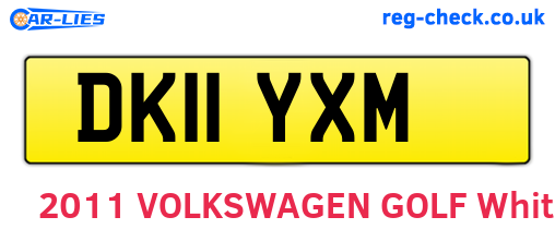 DK11YXM are the vehicle registration plates.