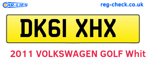 DK61XHX are the vehicle registration plates.