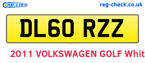 DL60RZZ are the vehicle registration plates.