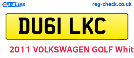 DU61LKC are the vehicle registration plates.