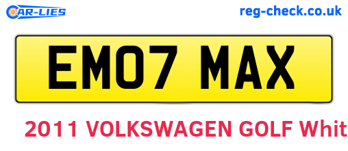 EM07MAX are the vehicle registration plates.
