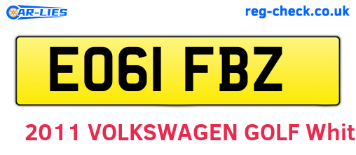EO61FBZ are the vehicle registration plates.