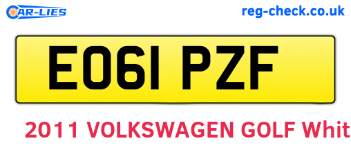 EO61PZF are the vehicle registration plates.