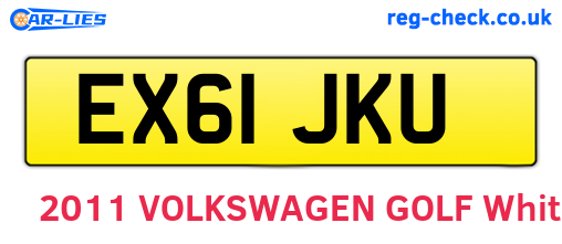 EX61JKU are the vehicle registration plates.