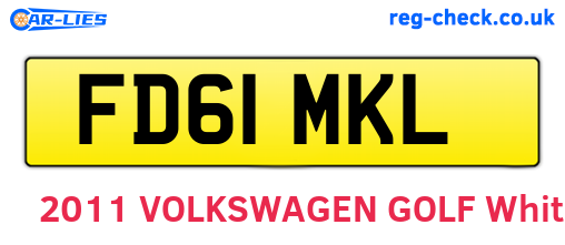 FD61MKL are the vehicle registration plates.