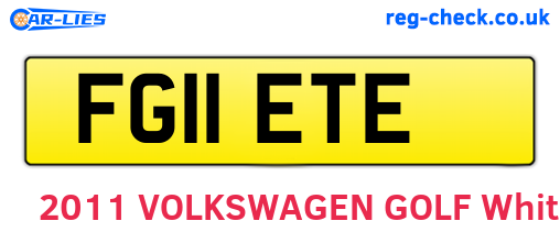 FG11ETE are the vehicle registration plates.