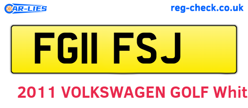 FG11FSJ are the vehicle registration plates.