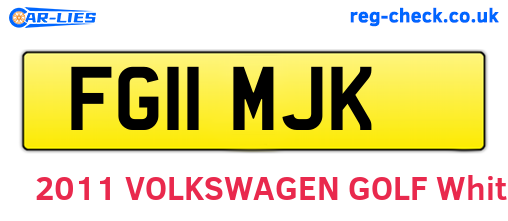 FG11MJK are the vehicle registration plates.