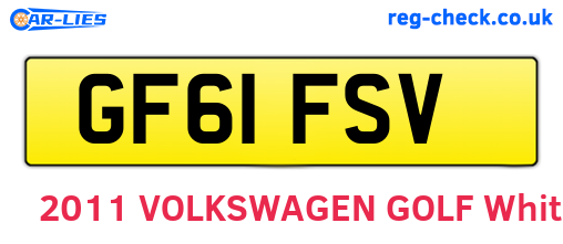 GF61FSV are the vehicle registration plates.