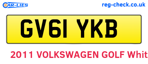 GV61YKB are the vehicle registration plates.