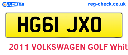 HG61JXO are the vehicle registration plates.