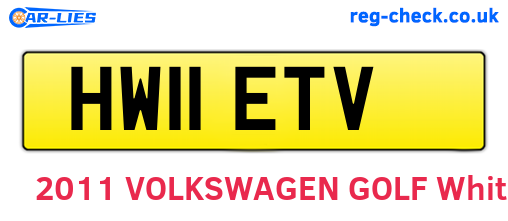 HW11ETV are the vehicle registration plates.