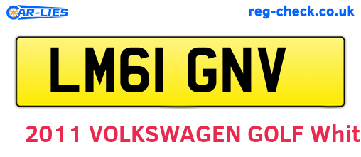 LM61GNV are the vehicle registration plates.