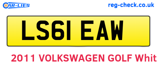 LS61EAW are the vehicle registration plates.