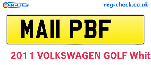MA11PBF are the vehicle registration plates.