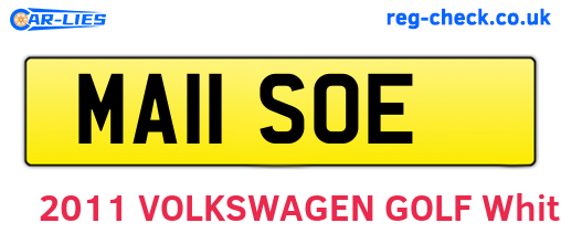 MA11SOE are the vehicle registration plates.